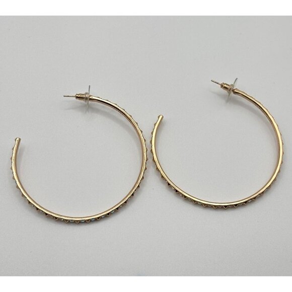 Kendra Scott Gold Studded Geometric Large Hoop Earrings - Picture 1 of 7
